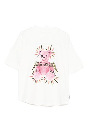 white cotton tshirt PALM ANGELS KIDS | PBAA002F25JER002033B